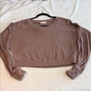 Altar'd State Taupe Ribbed Sweater